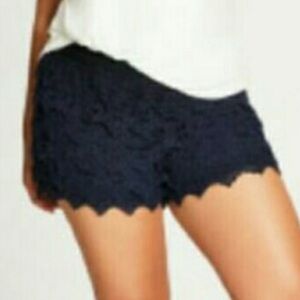 No Boundaries Navy Blue lace Shorts